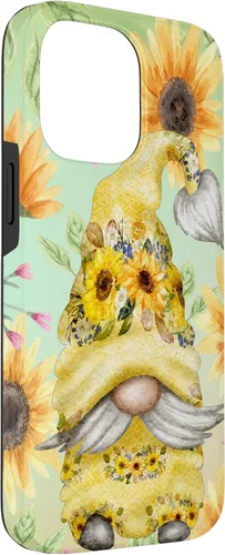 Miniatura 3 de iPhone 14 Pro Max Gnomo de girasol para jardín mamá hippies lindo patrón de verano caso