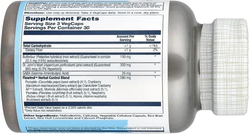 Miniatura 2 de SOLARAY Continence Max con Flowtrol, tapa vegetal (cartón) 90ct