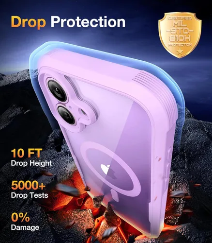 Miniatura 143 de Diaclara Funda diseñada para iPhone 16, mejorada [protección completa de la cámara], carcasa resistente de cuerpo completo con protector de pantalla