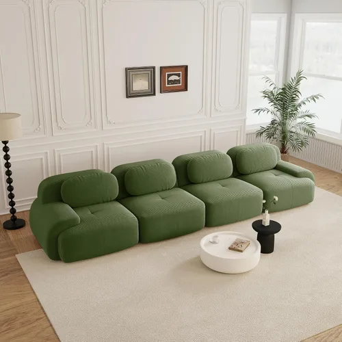 Miniatura 37 de Sofás modulares sin hueso de 152.8 pulgadas para sala de estar, sofá modular con diván en forma de L, cómodo asiento profundo tapizado de tela