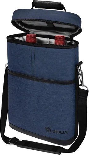 Miniatura 19 de opux - Bolsa de transporte para 2 botellas de vino, bolsa aislada y a prueba de fugas para vino, bolsa de vino para viajes, ideal para picnic, BYOB