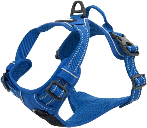 Miniatura 4 de Voyager por Best Pet Supplies – Arnés delantero ajustable sin tirones con tecnología reflectante 3M Arnés (nailon celosía azul real)
