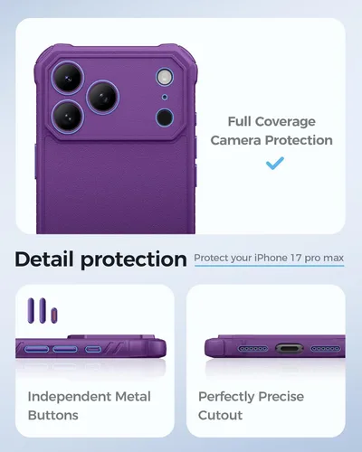Miniatura 6 de ASAFCASE Funda magnética para iPhone 17 Pro Max, soporte integrado, compatible con MagSafe, resistente caída de grado militar, control de cámara