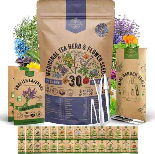 Miniatura 8 de Organo Republic - Paquete surtido de semillas de 15 flores comestibles para interior y exterior, más de 4800 flores de variedades autóctonas sin