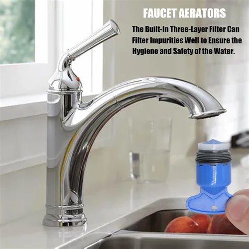 Miniatura 4 de BOETOADG 4 piezas de aireador de grifo M16.5, piezas de repuesto para grifo aireador de grifo enchufable para cocina, baño, fregadero aireador