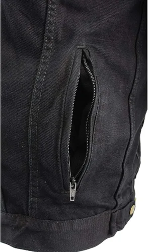 Miniatura 8 de Milwaukee Leather MDM3020 Chaleco de mezclilla negro 5 en 1 estilo club con capucha extraíble