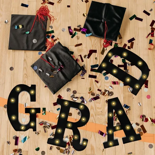 Miniatura 2 de Curyidy Letras de decoración de graduación, letreros de marquesina, luces iluminadas de marquesina de clase de 2025 para cumpleaños, Año Nuevo