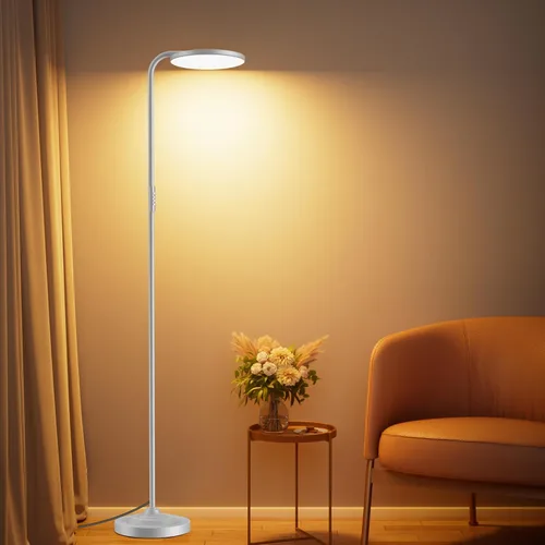 Miniatura 10 de SIBRILLE Lámpara de pie LED de 36 W, lámpara de pie súper brillante, moderna lámpara alta regulable con control remoto, lámpara de pie de lectura