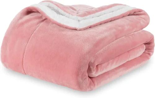 Miniatura 20 de Manta Berkshire - Manta de forro polar de felpa, manta reversible Loftmink cálida y suave para cama, sofá y viajes, negra, 60 x 90 pulgadas