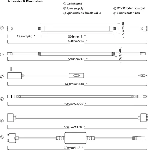 Miniatura 8 de Tira de luces inteligentes para debajo del gabinete, color blanco y cambio de color, regulable, funciona con la aplicación de teléfono inteligente