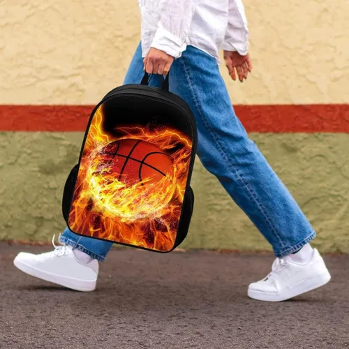 Miniatura 70 de HUGS IDEA Los animales frescos 3D niños escuela libro bolsa niños impresión mochilas, Baloncesto, Moderno
