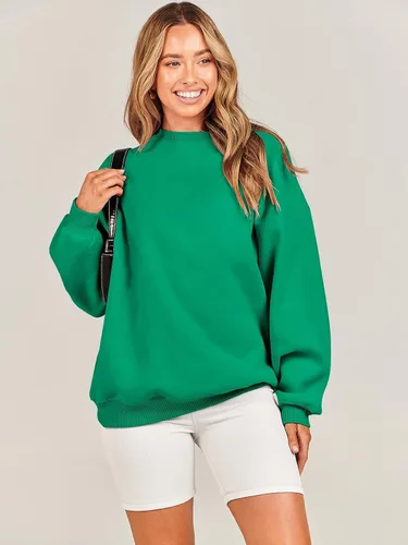 Miniatura 6 de ANRABESS Sudadera de gran tamaño para mujer, con cuello redondo, estilo Y2K, sudadera con capucha de forro polar, cómoda, camiseta informal, ropa