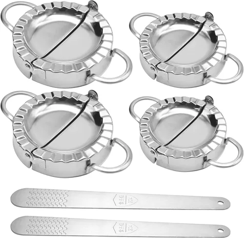 Kit para hacer albóndigas de acero inoxidable con cuchara de relleno, incluye 2 moldes pequeños para albóndigas y 2 prensas grandes para hacer