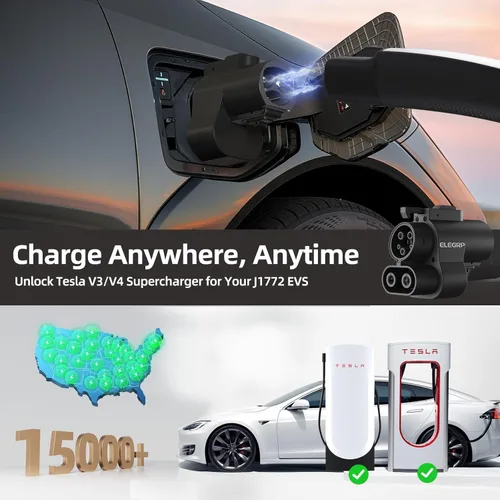 Miniatura 6 de ELEGRP Adaptador NACS a CCS, carga rápida de 500 A/1000 V CC, adaptador de cargador Tesla a CCS EV, compatible con Ford, GM, Nissan, Rivian EVs