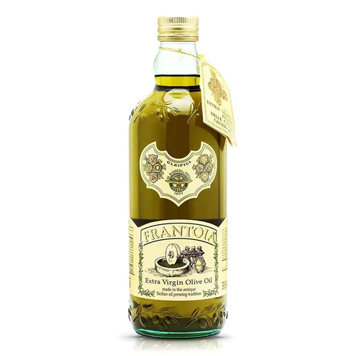 Frantoia Aceite de oliva virgen extra de Italia - Aceite de oliva siciliano auténtico extraído en frío, afrutado, sin filtrar, aceite de oliva