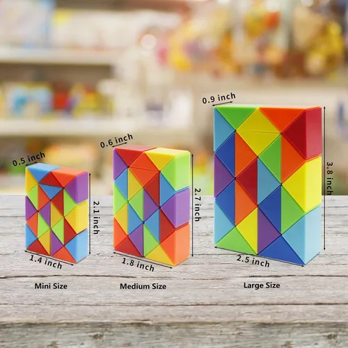 Miniatura 2 de Paquete de 30 cubos medianos de serpiente para ansiedad, juguetes para la ansiedad para niños, juguetes de caja del tesoro para el aula