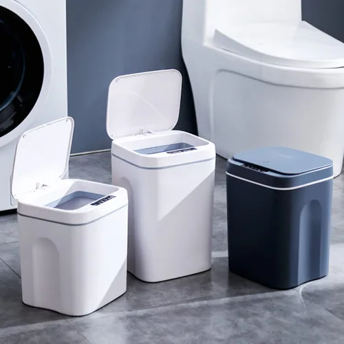 Miniatura 8 de Basurero inteligente, para el hogar, con sensor inteligente, recargable, pequeño, para el hogar, canasta de plástico para oficina, cocina