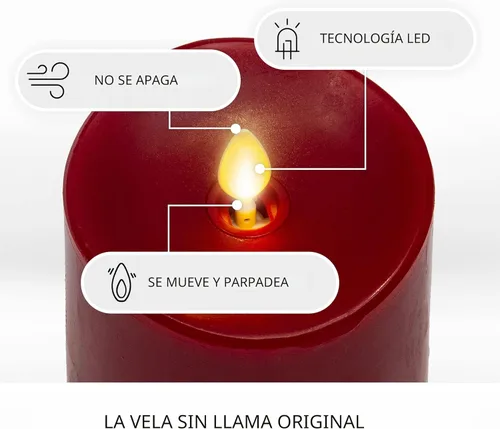 Miniatura 3 de Luminara Juego de 3 velas sin llama con borde fundido parpadeante, funciona con pilas y función de temporizador, control remoto incluido, pilar