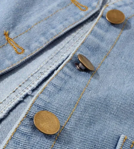 Miniatura 6 de Ladyful Chaleco de mezclilla sin mangas con cuello en V y botones para mujer
