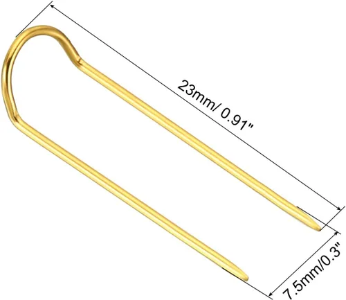 Miniatura 2 de PATIKIL Pasadores de horquilla, 200 pines de acero inoxidable para coser en U de 0.9 pulgadas, pasadores de doble bloqueo para coser joyas, tela