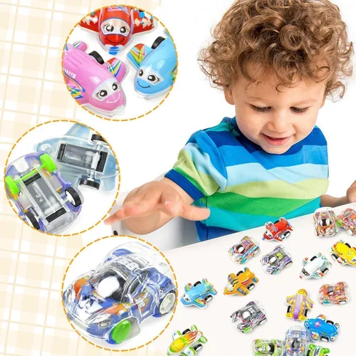 Miniatura 2 de Vileafy 50 autos y aviones de tracción – Juguetes de caja del tesoro a granel para aula, recuerdos de fiesta para niños de 3 a 5 años, premios