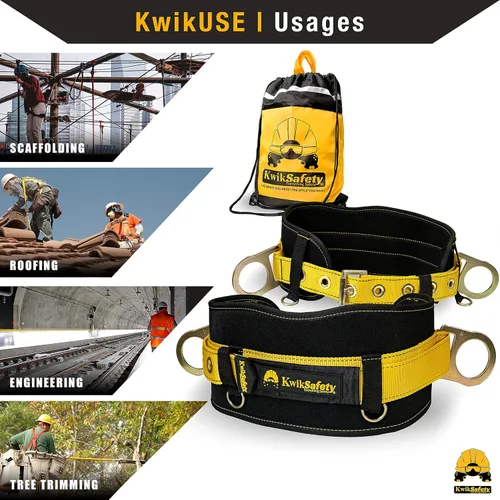 Miniatura 6 de KwikSafety - Charlotte, NC - Cinturón de seguridad BEAVER TAIL para posicionamiento Soporte acolchado Lineman Ironworker Combo de bolsa de pernos
