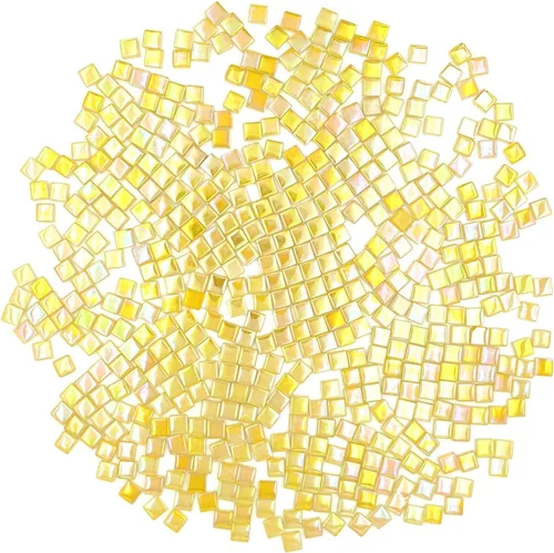 Miniatura 8 de Azulejos de mosaico de cristal cuadrados de 1.1 libras, azulejos de mosaico de vidrio iridiscentes para manualidades, piezas de mosaico