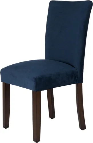 Miniatura 239 de Homepop Silla de comedor con detalles festoneados, sillas de comedor Parsons tapizadas, muebles decorativos para el hogar, tejido gris claro