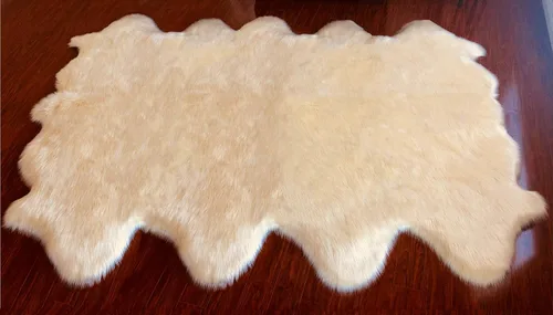 Miniatura 53 de LAMBZY Alfombra sintética de piel de oveja auténtica, con textura inferior gruesa, fuerte, fácil de lavar, resistente a las manchas, perfecta