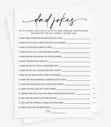 Juego de 50 chistes para baby shower (50 tarjetas), divertido juego de baby shower, género neutro niño o niña, co-edición, minimalista