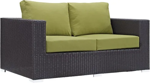 Miniatura 7 de Modway EEI-1911-EXP-ORA Convene - Muebles otomanos cuadrados de tela para patio, muebles de exterior, color naranja espresso Espresso Naranja