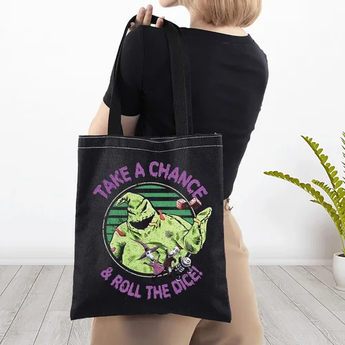 Miniatura 5 de BWKTOP Funny Ghost Tote Bag - Ghost Fans Gift: Take A Chance And Roll The Dice