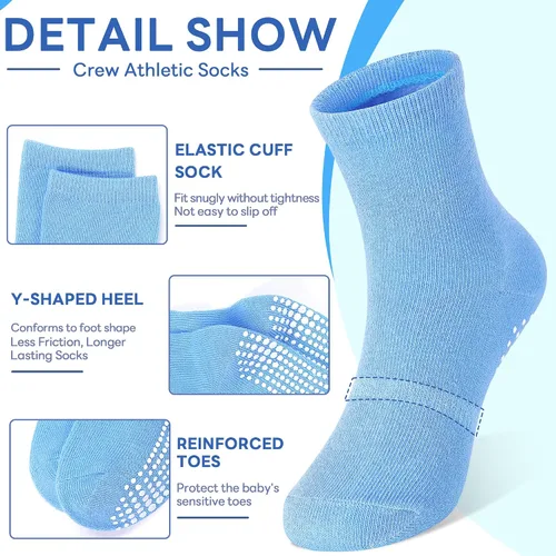 Miniatura 2 de Tphon Calcetines para Niños Pequeños, Calcetines Antideslizantes para Bebés para Niños y Niñas, 12 Pares de Calcetines para Niños Infantes de 6M-10