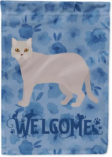 Miniatura 174 de Caroline's Treasures CK4813CHF - Bandera de bienvenida con gato abisinio azul, manga grande, para porche, para colgar en la pared, poliéster