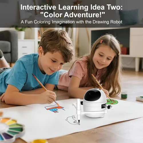 Miniatura 4 de Robot de dibujo para niños, juguetes educativos, kit de aprendizaje de dibujo creativo con 150 tarjetas de palabras, regalo para niñas y niños de 4