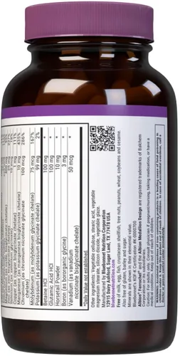 Miniatura 8 de Bluebonnet Nutrition Multiminerales quelados de alta potencia, minerales quelados Albion, sin soja, sin gluten, sin OMG, certificado Kosher, sin