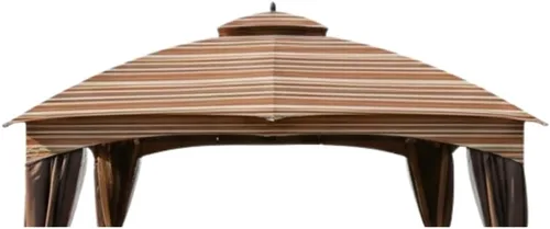Garden Winds Toldo de repuesto duradero 350 compatible con modelos de cenador Allen Roth de 10 x 12 pies GF-12S004B, TPGAZ17-002 - Stripe Canyon