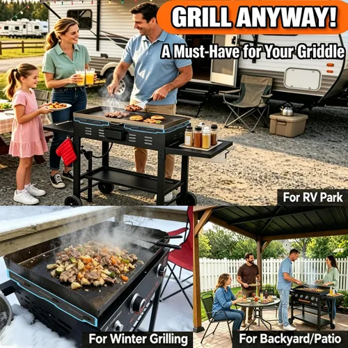 Miniatura 7 de Protector de viento magnético para plancha Blackstone de 22 pulgadas, compatible con accesorios de parrilla Blackstone, bloqueador de viento