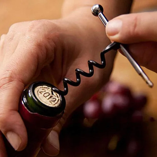 Miniatura 3 de Mini sacacorchos de acero inoxidable multifuncional al aire libre abrebotellas de vino con llavero de anillo