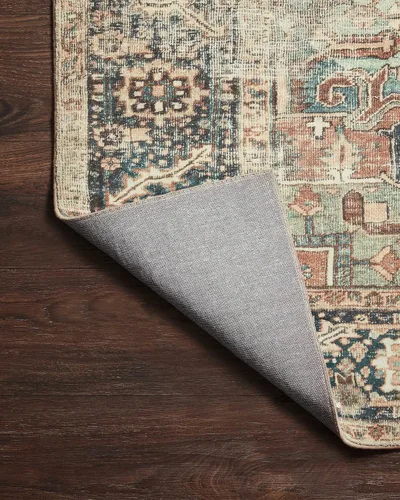 Miniatura 11 de Loloi Colección Margot MAT-02 Terracota/Laguna 5'-0" x 7'-6" Alfombra de área tradicional con CloudPile, alfombra de patrón grande sin pelusa