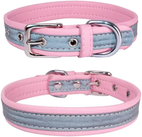 Miniatura 8 de High Bright - Collar reflectante de piel sintética para cachorros, de piel sintética con reflejo de seguridad, collares reflectantes para mascotas