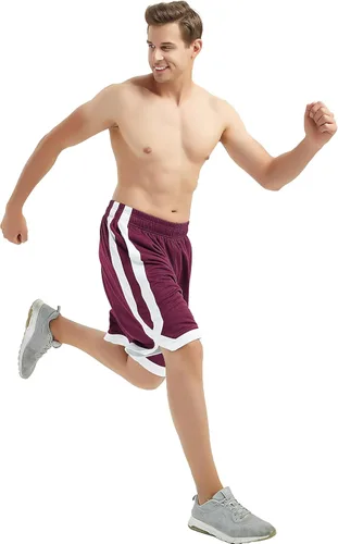 Miniatura 23 de TopTie Pantalones cortos de baloncesto de malla de 7 pulgadas con bolsillos para hombre, pantalones cortos deportivos activos de 2 tonos, pantalones