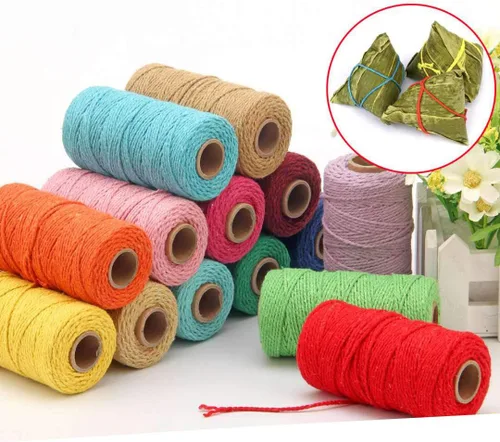 Miniatura 4 de Cuerda de algodón para panaderos: cuerda de pan púrpura claro de 0.079 in, cuerda de 656 pies para envolver regalos 06 Púrpura Claro