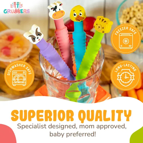 Miniatura 5 de Cuchara de silicona 3 en 1 para bebé de alimentación autónoma durante más de 6 meses, cuchara mordedor pediátrica diseñada por OT, utensilios