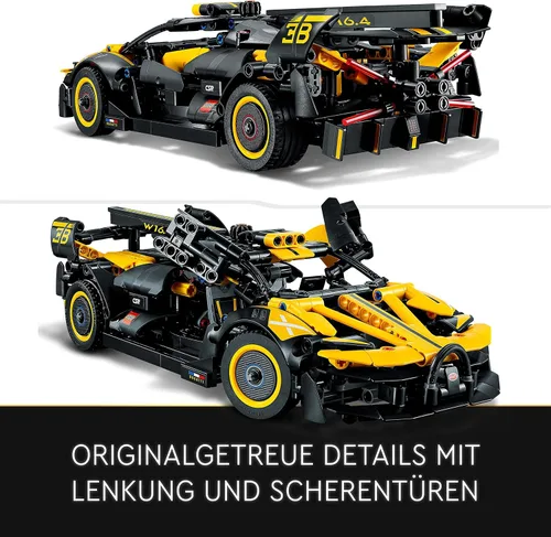 Miniatura 3 de LEGO 42151 Technic Bugatti - Coche de juguete de carreras, modelo de coche coleccionable, vehículos icónicos de 9 años