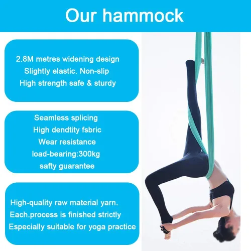 Miniatura 4 de Foser Hamaca aérea, juego de columpio de 16.4 pies y 9.2 pies para yoga, danza y acrobacia antigravedad Gradiente Púrpura