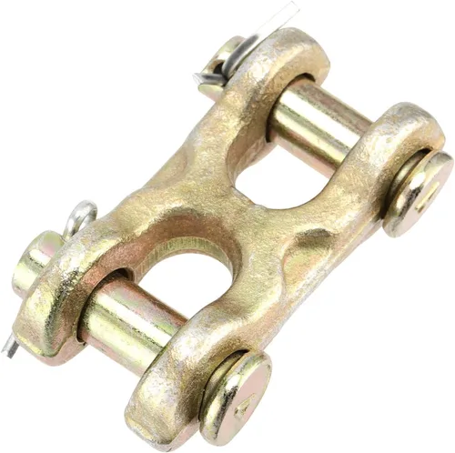 Miniatura 4 de SOUJAP 4 paquetes de eslabones de horquilla gemela de 3/8 pulgadas, enlaces de reparación de cadena de seguridad forjados G70 chapados en zinc