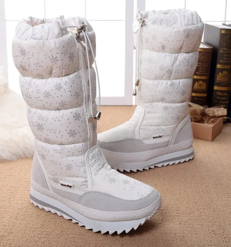Miniatura 5 de DADAWEN - Botas de nieve para mujer, impermeables, con forro de piel