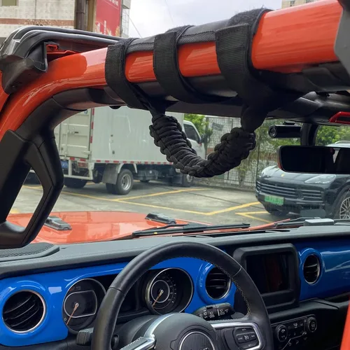 Miniatura 7 de 4 asas de agarre para barra antivuelco, compatibles con Jeep Wrangler JLU JK JKU TJ YJ LJ JT JL y Gladiator JT 1987-2021 UTV y ATV, se adapta a