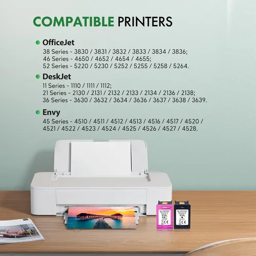 Miniatura 3 de Cartuchos de tinta remanufacturados de repuesto para HP Ink 63 63XL compatibles con impresoras OfficeJet 3830 4650 4655 5255 5258 5200 Envy 4510